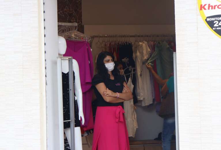 Comércio aderiu o uso de máscara (Foto Paulo Francis/Campo Grande News)
