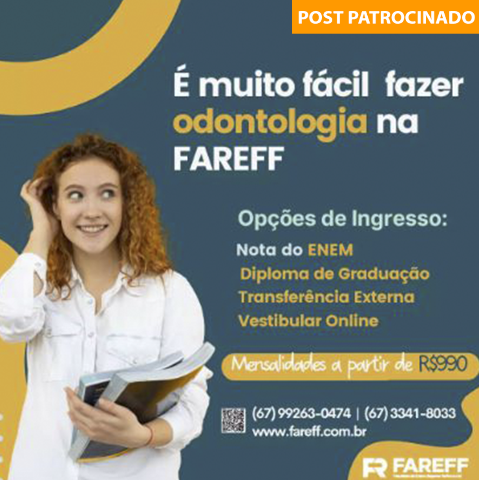 Venha fazer Odontologia na FAREFF: nota 4 no MEC com mensalidade acessível