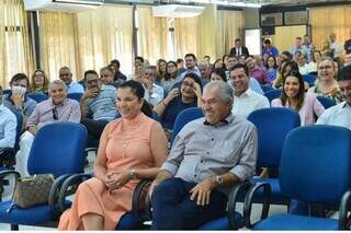 Reinaldo rindo durante despedida dos servidores da Governadoria (Foto: Reprodução)