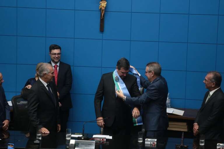 Posse do governador Eduardo Riedel (Foto Marcos Maluf/Campo Grande News)