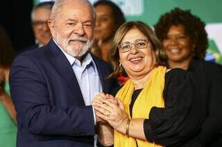 Presidente Lula e ministra da Mulher Cida Gonçalves (Foto Marcelo Camargo/Agência Brasil)