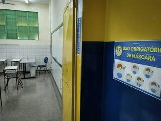 Sala de aula de escola municipal de Campo Grande (Foto: Marcos Maluf)