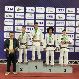 Judoca Marcos Paulo Correa da Silva em primeiro lugar no Campeonato Brasileiro Sub-18 (Foto: Acervo Pessoal)