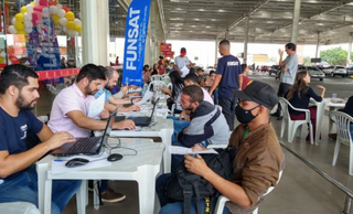 Ação da Funsat em supermercado em dezembro do ano passado (Foto: arquivo / prefeitura)