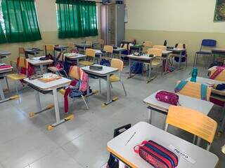 Sala da Escola Municipal Manoel Inácio de Farias, em Bonito (Foto: Divulgação/Prefeitura de Bonito)