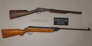Armas apreendidas com suspeito em São Gabriel do Oeste. (Foto: Divulgação)