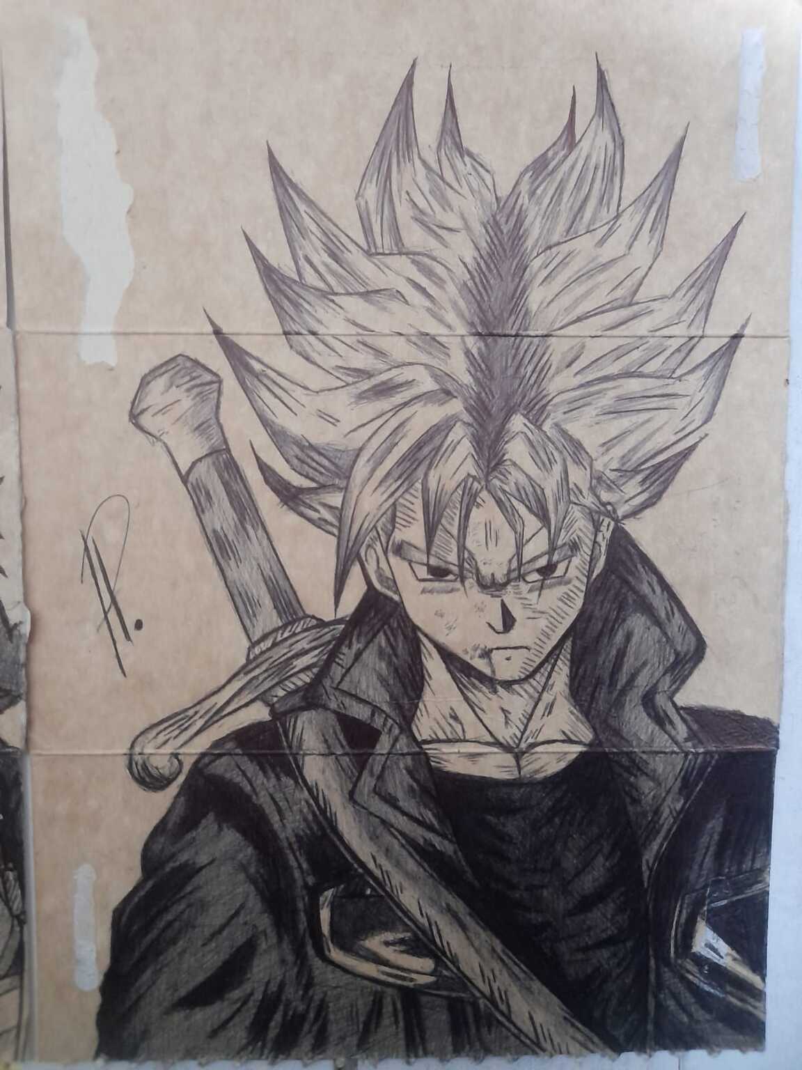 Goku Criança Desenho a lápis