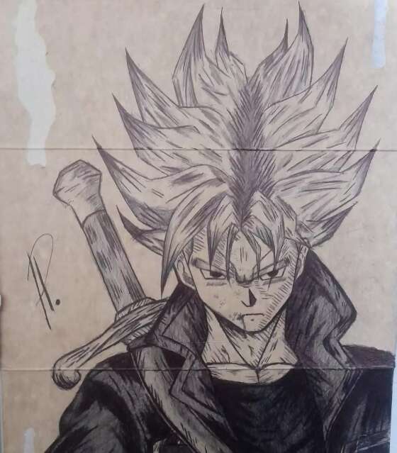 Desenhando Goku Caneta Bic 