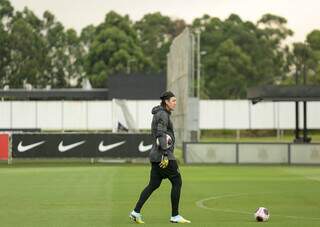 Goleiro Cássio em fim de treino no Corinthians (Foto: Divulgação)