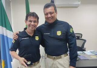 Augusmar Vieira Melo (esq) com o ex-superintendente, Luiz Alexandre Gomes, exonerado no dia 19. (Foto/Divulgação)