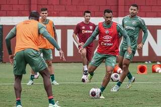 Elenco do Tricolor Carioca em preparação para o clássico (Foto: Divulgação/Fluminense)