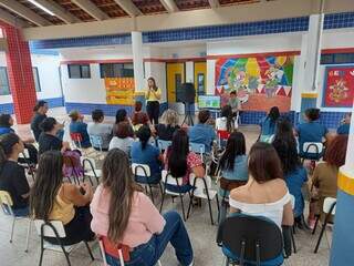 Início da jornada pedagógica na Emei Profª. Elenir Zanqueta Molina (Foto: Divulgação/Semed)