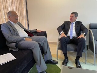 Deputado Luiz Ovando se encontrou com o governador Eduardo Riedel, em Brasília. (Foto: Instagram, Reprodução)