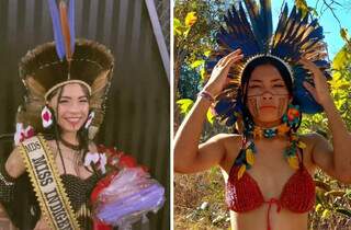 Da Aldeia Ipegue, Giovanna Lavalis é a Miss Indígena Charm 2023. (Foto: Reprodução)