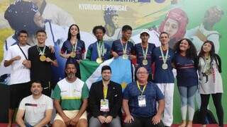 Delegação de Mato Grosso do Sul no pódio do evento no Rio de Janeiro (Foto: Divulgação)