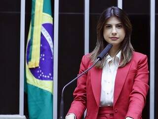 Deputada federal Camila Jara (PT), na tribuna da Câmara dos Deputados. (Foto: Divulgação)