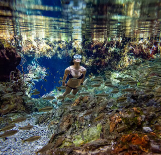 Mergulho em águas cristalinas são principal atração de Bonito. (Foto: @fotografandobonito)