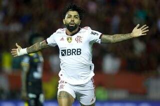 Gabriel Barbosa comemorando gol contra o Volta Redonda no último jogo do Flamengo (Foto: Gilvan de Souza/Flamengo)