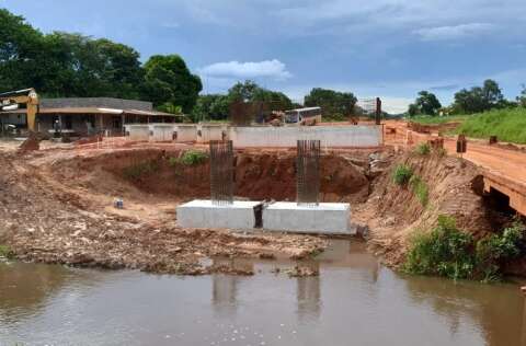 Pavimentação avança na MS-320 com obra de ponte sobre o Córrego Ribeirão Triste