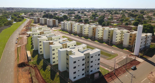 Residenciais Jardim Aero Rancho CH7 e CH8, quando foram entregues em 2020 (Foto: Divulgação/Agehab)