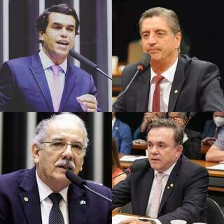 Deputados reeleitos em MS: Beto Pereira, Dagoberto Nogueira, Luiz Ovando e Vander Loubet (Fotos Câmara dos Deputados)