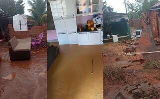 Casas de moradores foram atingidas por chuvas fortes em Ribas do Rio Pardo. (Foto: Direto das Ruas)