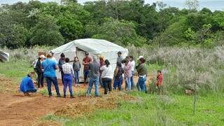 Acampamento do MST que está sendo montado em área no distrito de Nova Itamarati (Foto: Divulgação)