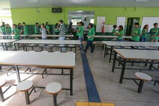 Refeitório da Escola Estadual João Carlos Flores, que foi ampliado (Foto: Henrique Kawaminami)