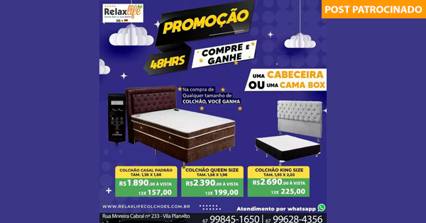 Compre colchão massagem em 12x de R 157 box ou cabeceira de graça