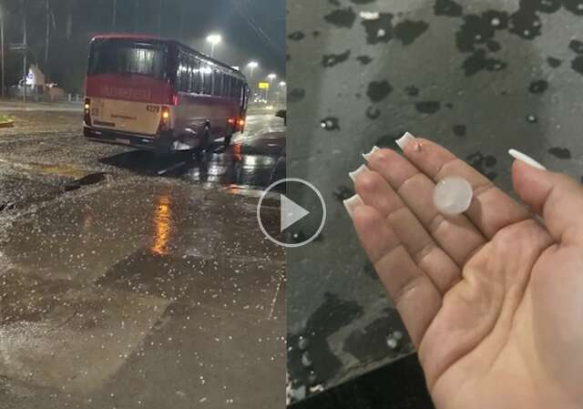 Chuva de granizo assusta moradores que acordam com barulho na madrugada