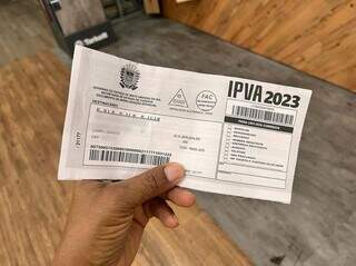 Boleto de pagamento do IPVA em 2023. (Foto: Direto das Ruas/Arquivo)
