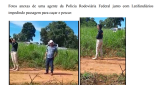 Imagens anexas da policiail rodoviária federal e outro fazendeiro no local. (Foto: Aty Guassu)