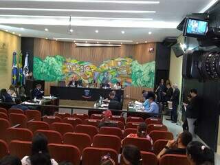 Plenário da Câmara de Ponta Porã durante sessão nesta terça-feira (Foto: Direto das Ruas)