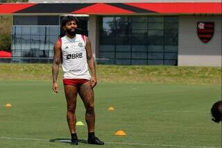 Atacante Gabriel em treino no Flamengo (Foto: Divulgação)