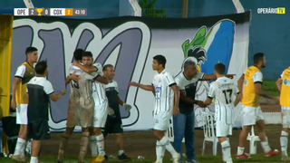 Kaique comemora o gol marcado contra o Coxim, na noite desta quarta-feira (8). (Foto: Reprodução/Operário FC TV)