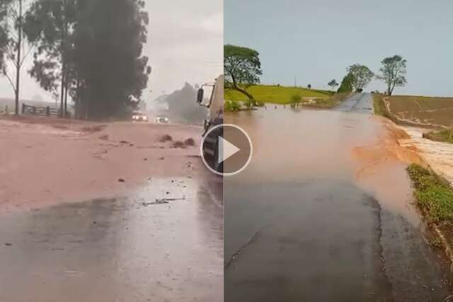 Chuva de 100 mil&iacute;metros alaga duas rodovias no sul de MS