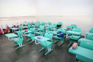 Sala de aula do Ensino Fundamental, da escola Status, em Campo Grande (Foto: Arquivo/Campo Grande News)