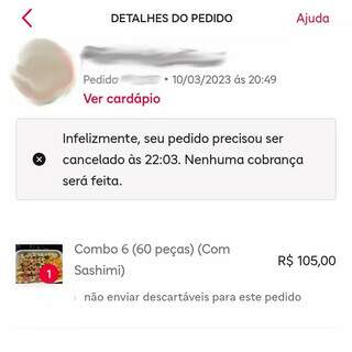 Pedido foi cancelado após cliente reclamar de itens que foram substituídos. (Foto: Direto das Ruas)