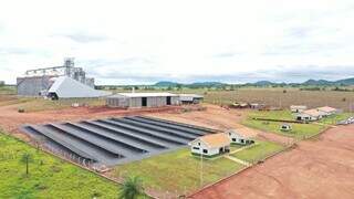 Construção de 3 novas unidades de armazenagem para a empresa Royal Agro Cereais. Na foto a unidade de Bonito (MS). (Foto: Amoreira Construtora)