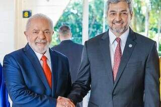 Presidente Lula em breve encontro com presidente do Paraguai, Mario Benitez (Foto Ricardo Stuckert)