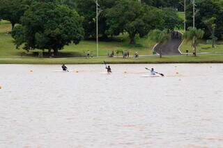 Provas ocorreram na lagoa do Parque das Nações Indígenas em Campo Grande (Foto: Alex Machado)