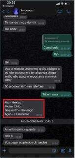 Mensagem de Janeferson a Aline Paixão. (Foto: Reprodução)