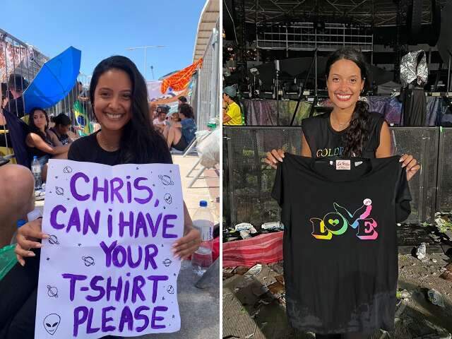Após saga, fã traz camiseta de Chris Martin para Campo Grande