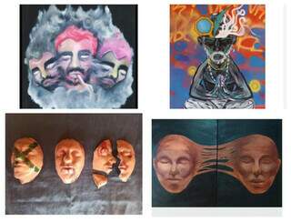 Algumas das artes que serão expostas na Galeria de Vidro da Plataforma Cultural. (Foto: Divulgação)