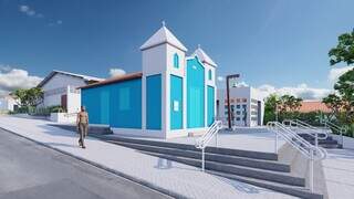 Projeto de revitalização da Igreja São Benedito aguarda execução. (Foto: Divulgação/Fundação de Cultura)