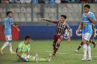 Germán Cano comemora segundo gol marcado em partida válida pela estreia na Libertadores 2023. (Fotos: Marcelo Gonçalves/Fluminense)