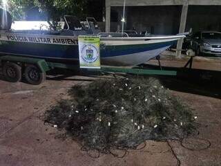 PMA apreende 10 redes de pesca e 30 kg de pescado em petrechos ilegais