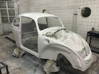 Fusca passou por reforma após acidente de trânsito. (Foto: Arquivo pessoal)