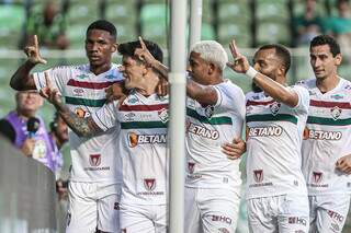 Jogadores do Fluminense comemorando gol na Arena Independência (Foto: Marcelo Gonçalves/Fluminense)