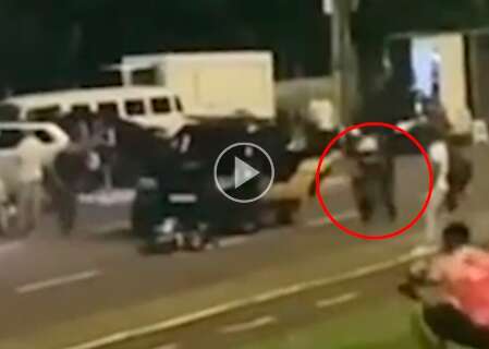 Guarda atropela motociclista em perseguição que tem até tiro na Afonso Pena 